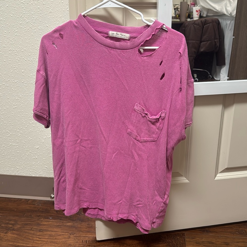 free people distressed oversized t-shirt